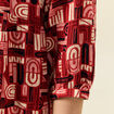 Robe longue droite fluide rouge foncé femme