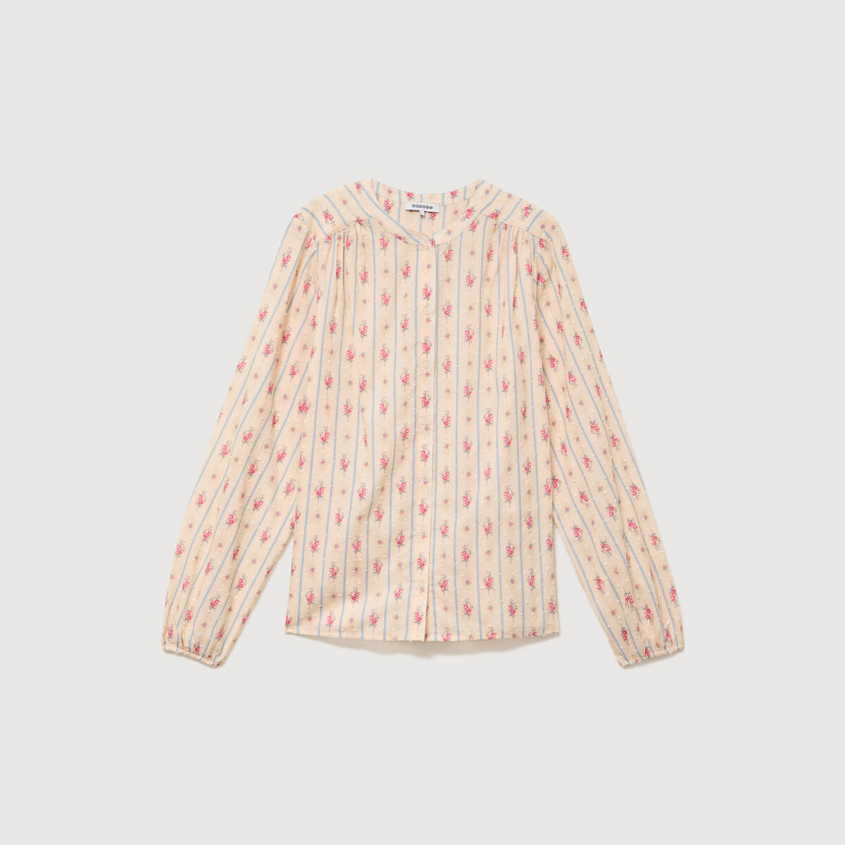 Chemise ample en coton manches longues blanc femme