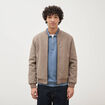 Blouson doubl&eacute; manches longues taupe homme