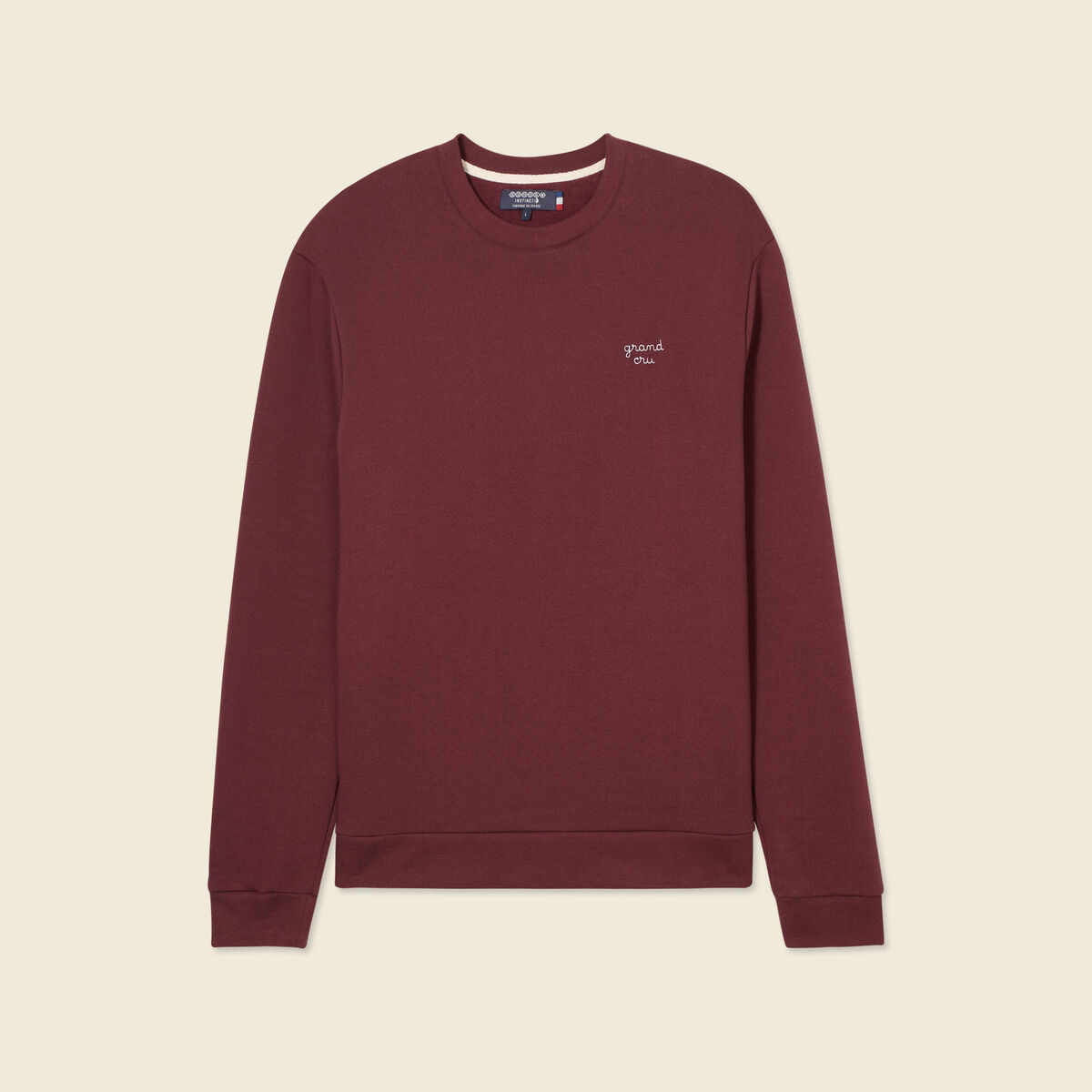 Sweat manches longues rouge fonc&eacute; homme