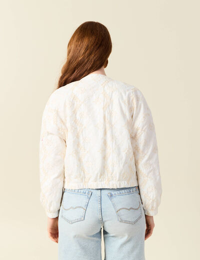 Veste broderie anglaise ecru femme