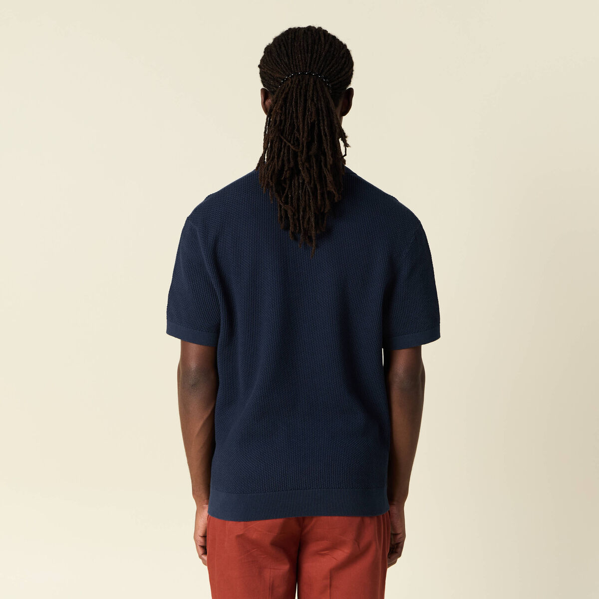 Polo manches courtes bleu marine homme