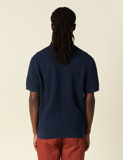 Polo manches courtes bleu marine homme