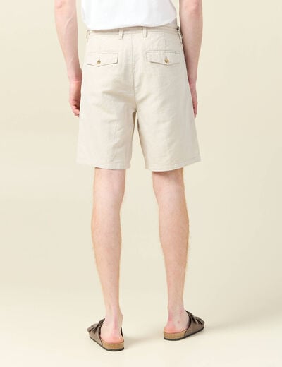 Bermuda droite à coulisse beige homme