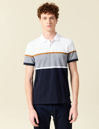 Polo manches courtes blanc homme