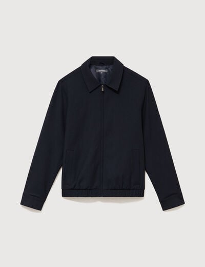 Blouson manches longues doubl&eacute; bleu marine homme