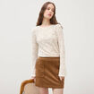 Mini-jupe doubl&eacute;e marron femme
