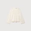 Blouse droite en dentelle ecru femme
