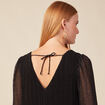 Robe trapèze plissée noir femme