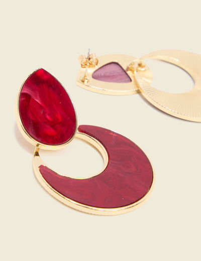 Boucles d'oreilles bordeaux femme