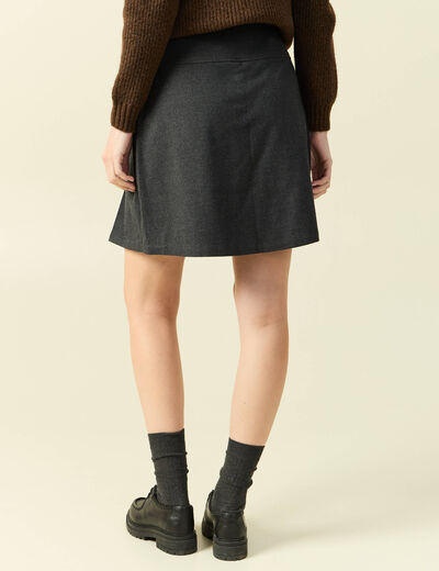 Jupe-short pliss&eacute;e gris femme