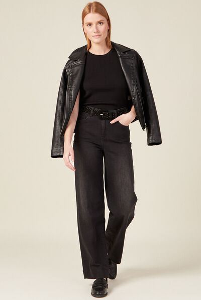 Pull débardeur éco-responsable noir femme