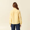Chemise vichy manches longues en coton jaune femme
