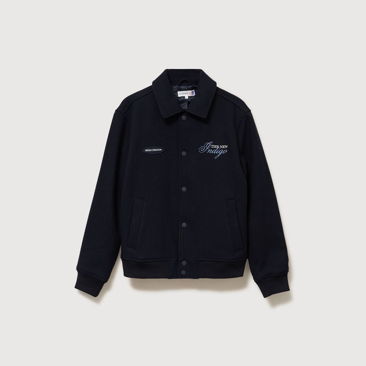 Blouson col classique manches longues bleu marine homme