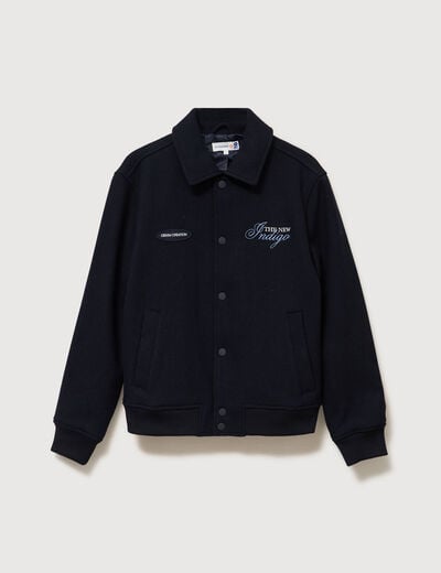 Blouson col classique manches longues bleu marine homme