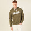 Sweat &agrave; capuche taupe homme