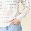Pull manches longues ajouré ecru femme