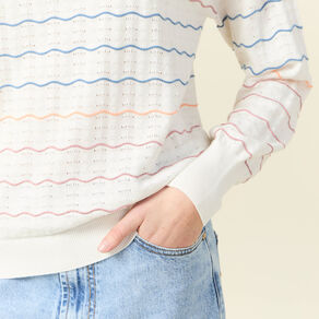 pull manches longues ajoure ecru femme Pull manches longues ajouré ecru femme