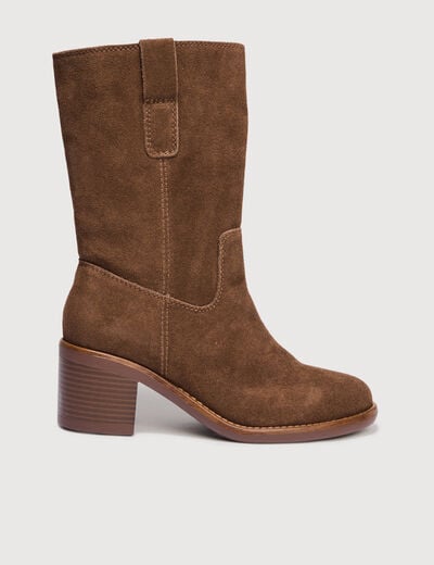 Bottes &agrave; talon marron fonc&eacute; femme