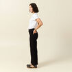 Jeans large taille haute denim noir femme