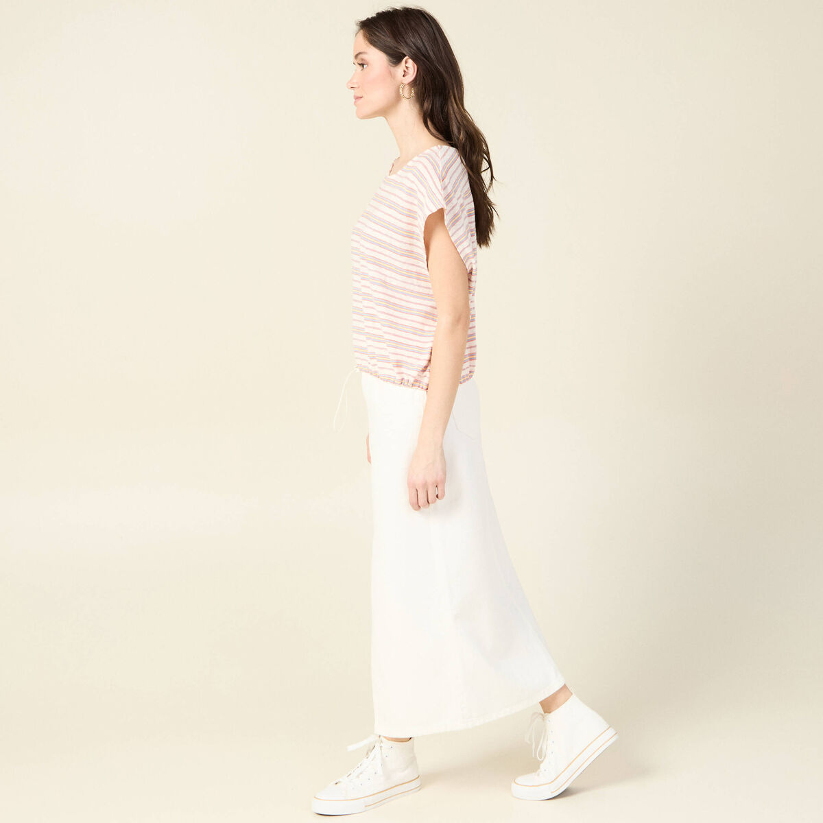 T-shirt manches courtes multicolore femme