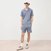 Polo manches courtes bleu gris homme