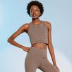 Brassi&egrave;re ajust&eacute;e cropped marron femme