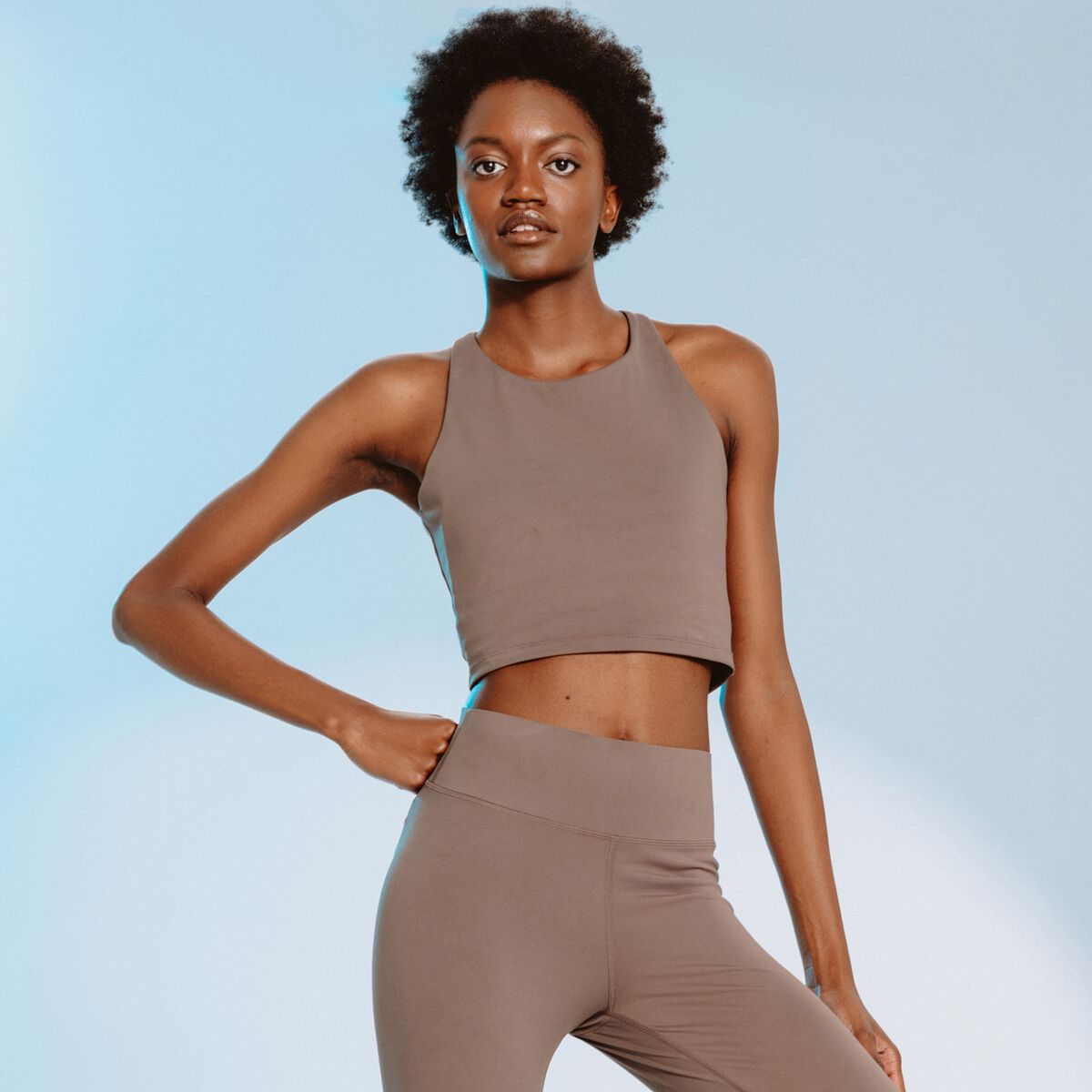 Brassi&egrave;re ajust&eacute;e cropped marron femme