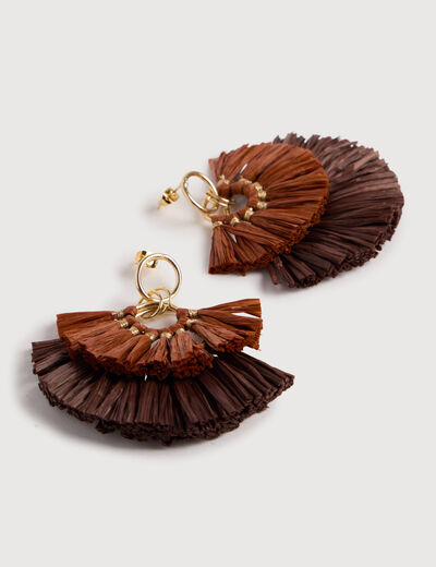 Boucles d'oreilles orange fonc&eacute; femme