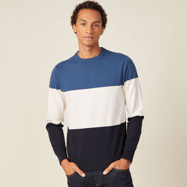 Pull éco-responsable bleu foncé homme