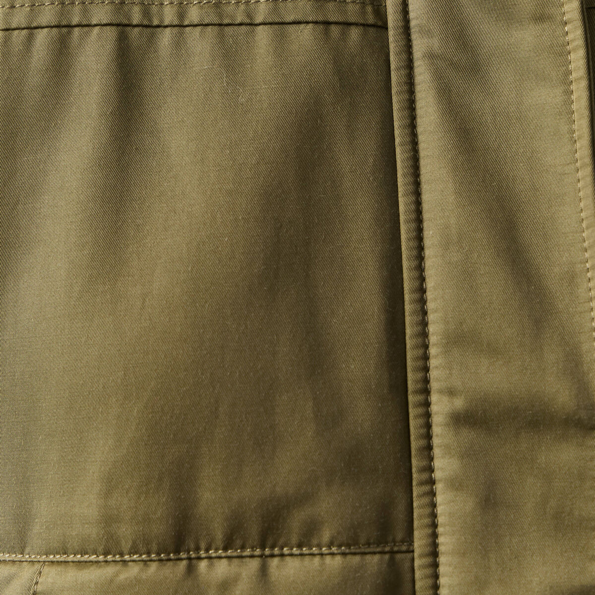 Parka droite à capuche vert kaki femme