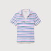 T-shirt polo ajust&eacute; c&ocirc;tel&eacute; en coton rose femme