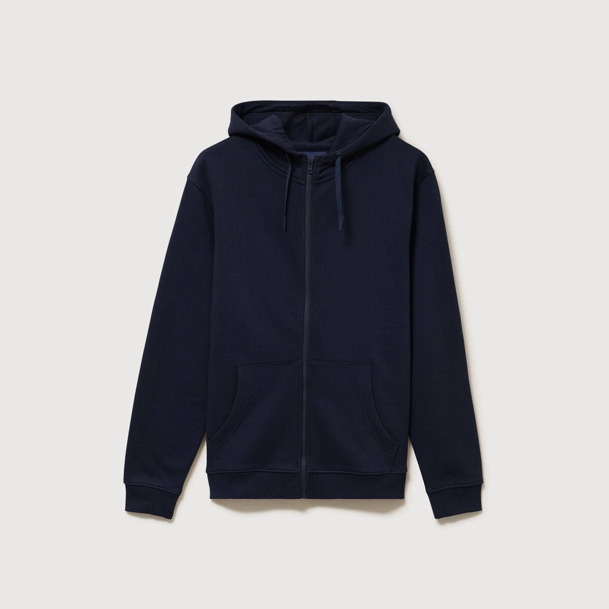 Sweat &agrave; capuche manches longues bleu marine homme