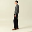 Pull manches longues col rond noir homme