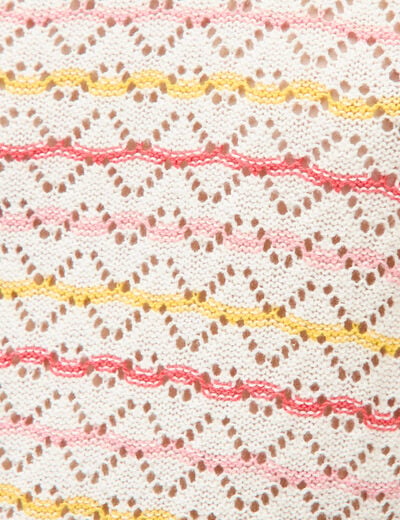 Pull col bateau manches courtes rose femme