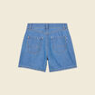 Short droit en jean à pinces denim baby bleu femme
