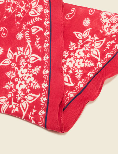 Foulard en coton rouge femme