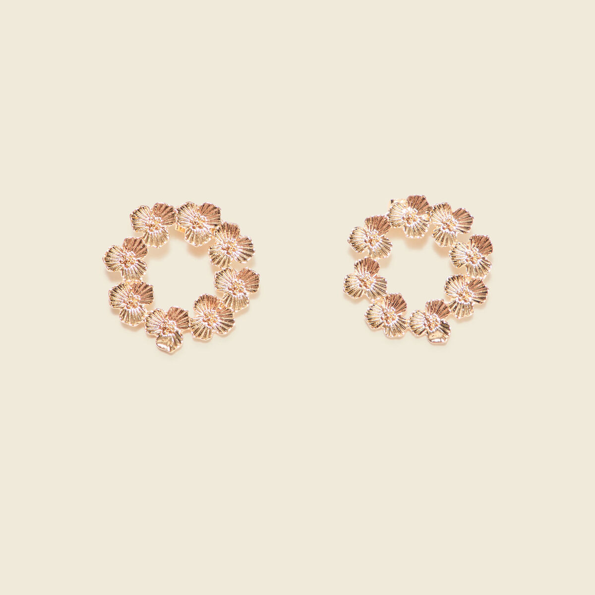 Boucles d'oreilles clous couleur or femme