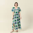 Robe col V manches courtes blanc femme