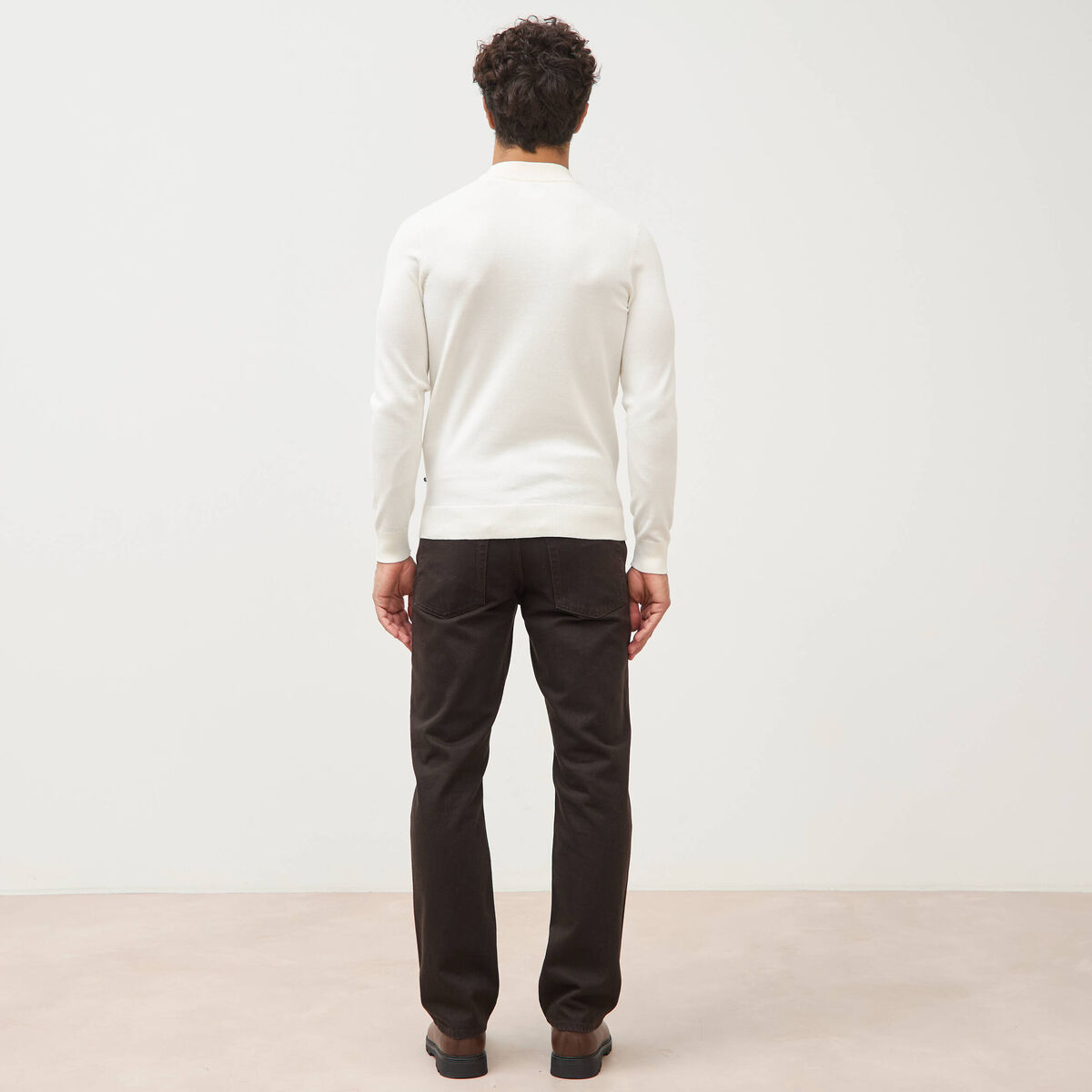 Pull manches longues ecru homme