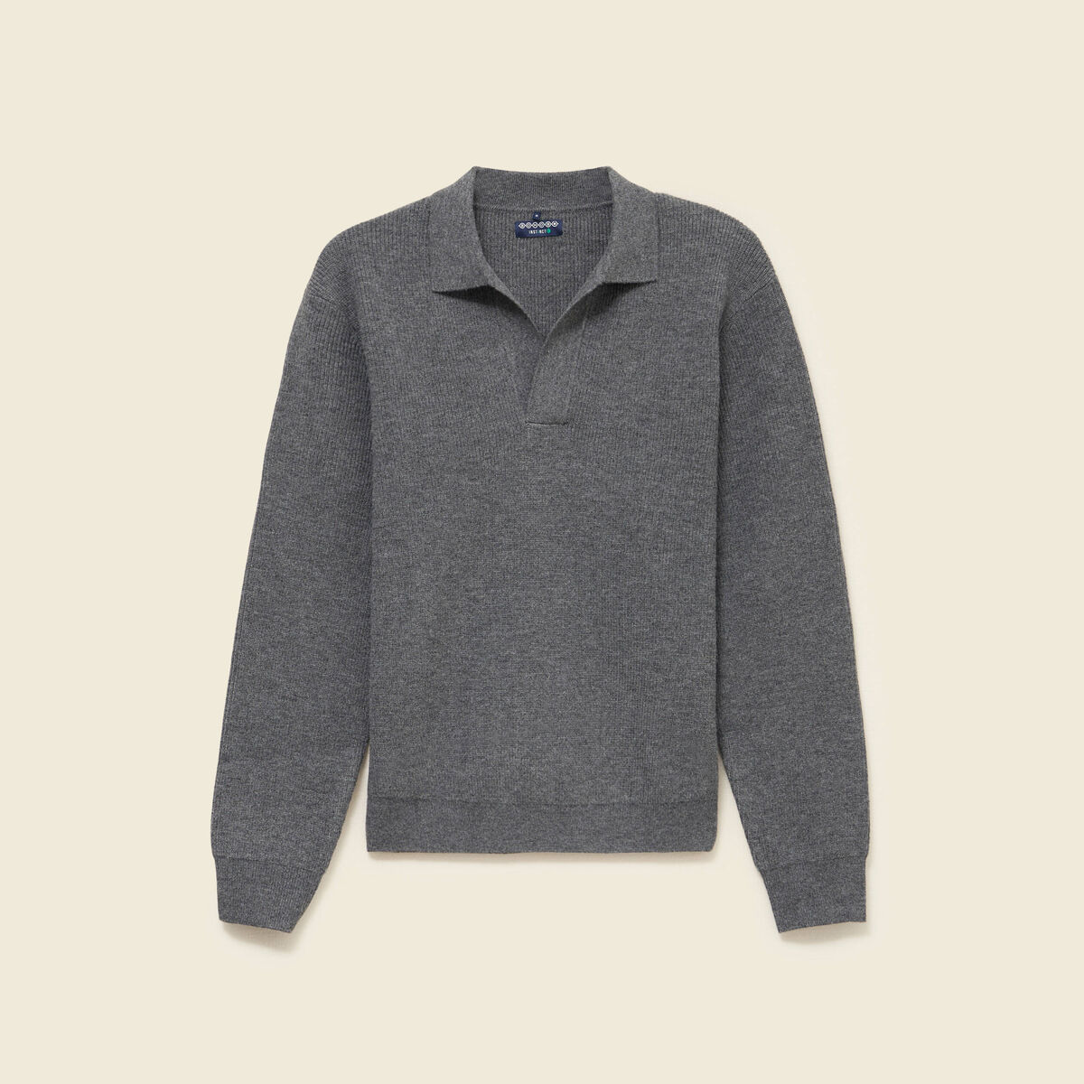 Pull col v gris fonc&eacute; homme