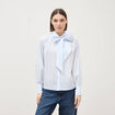 Chemise manches longues col am&eacute;ricain bleu ciel femme