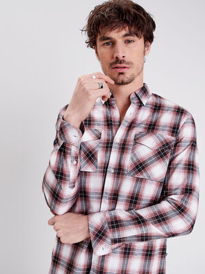 Chemise manches longues rose homme