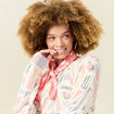Foulard satin orange corail femme