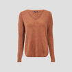 Pull manches longues marron clair femme