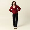Blouse manches longues rouge fonc&eacute; femme