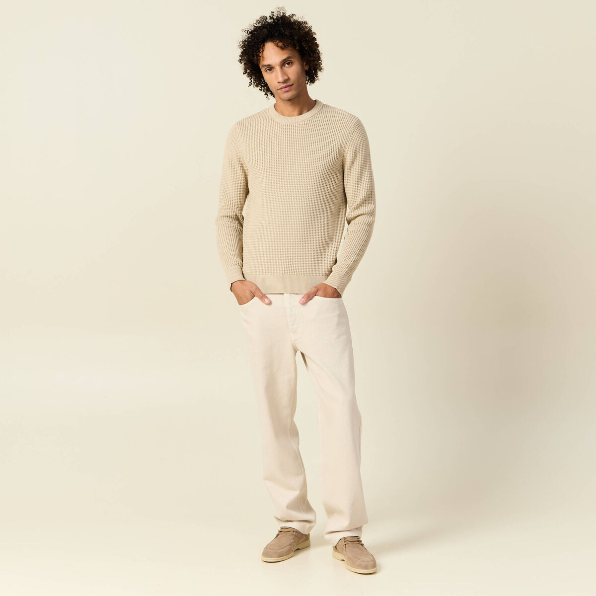 Pull éco-responsable sable homme