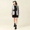 Robe pull droite sequins noir femme