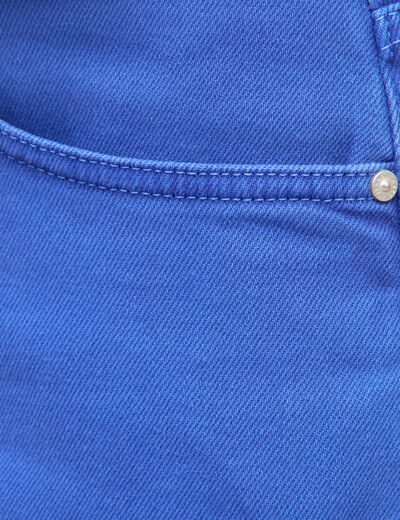 Pantalon straight taille haute bleu electrique femme