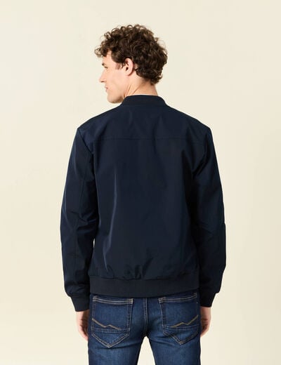 Blouson court manches longues doubl&eacute; bleu marine homme